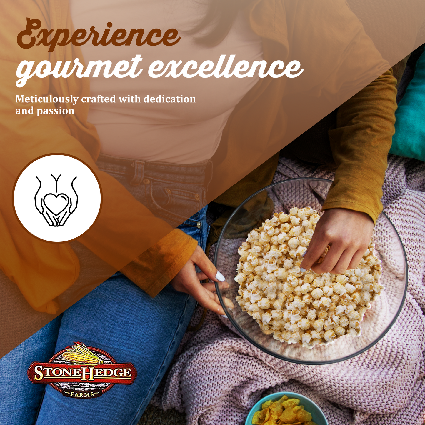 Stonehedge Farms Kettle Corn Crunch Popcorn | 26 oz Large Tub | Perfect for Holidays and Christmas