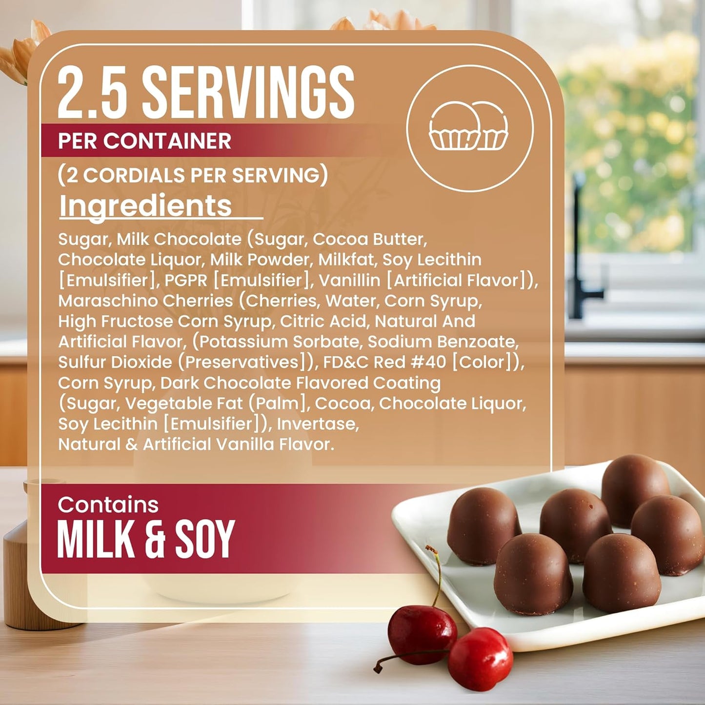 Queen Anne Milk Chocolate Covered Cordial Cherries | 3.3 oz | 5 Piece Gift Box | Whole Cherry Sweet Creamy Fruity Flavor