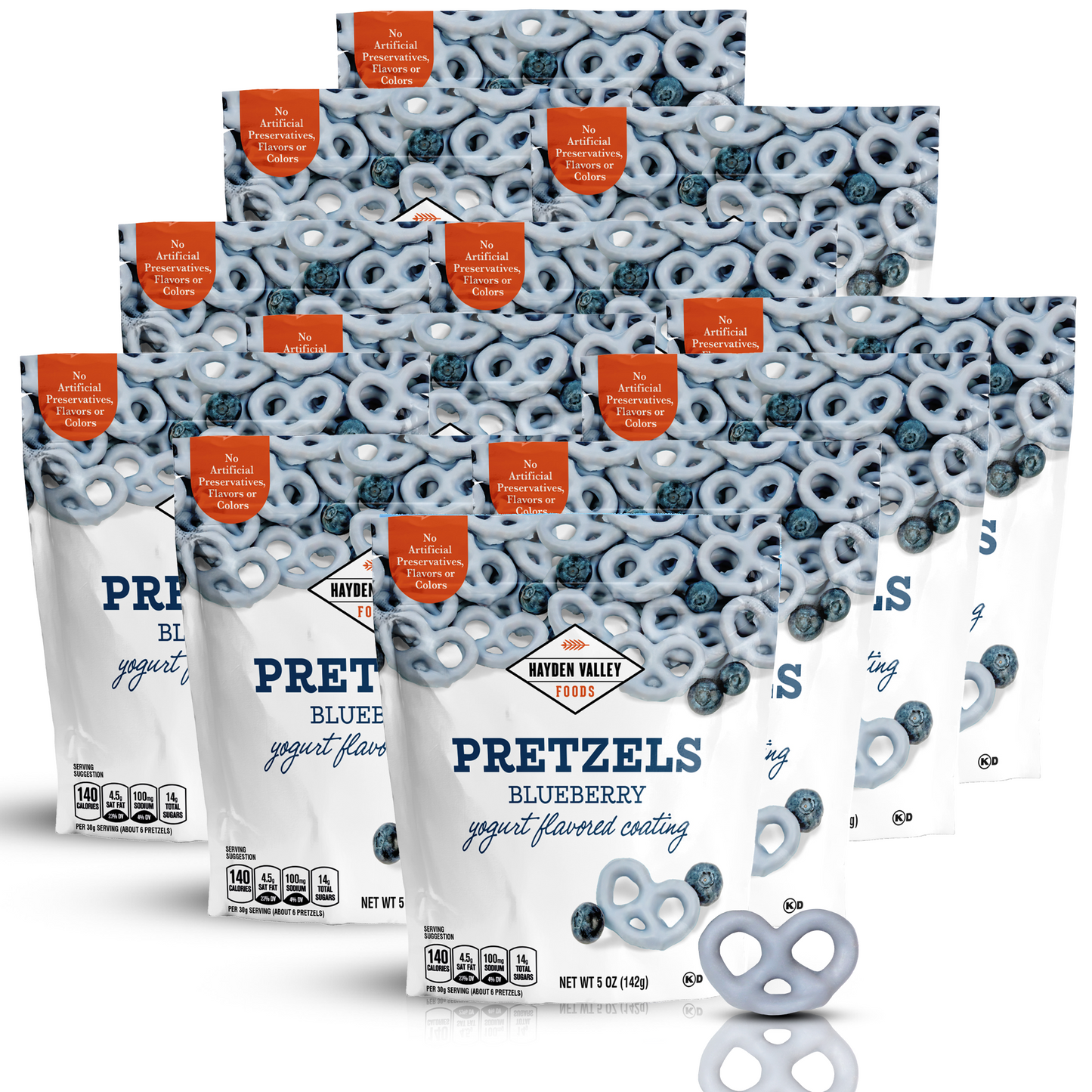Hayden Valley Foods Yogurt Covered Pretzels - 5 oz Resealable Bags - Gourmet Flavored Pretzels