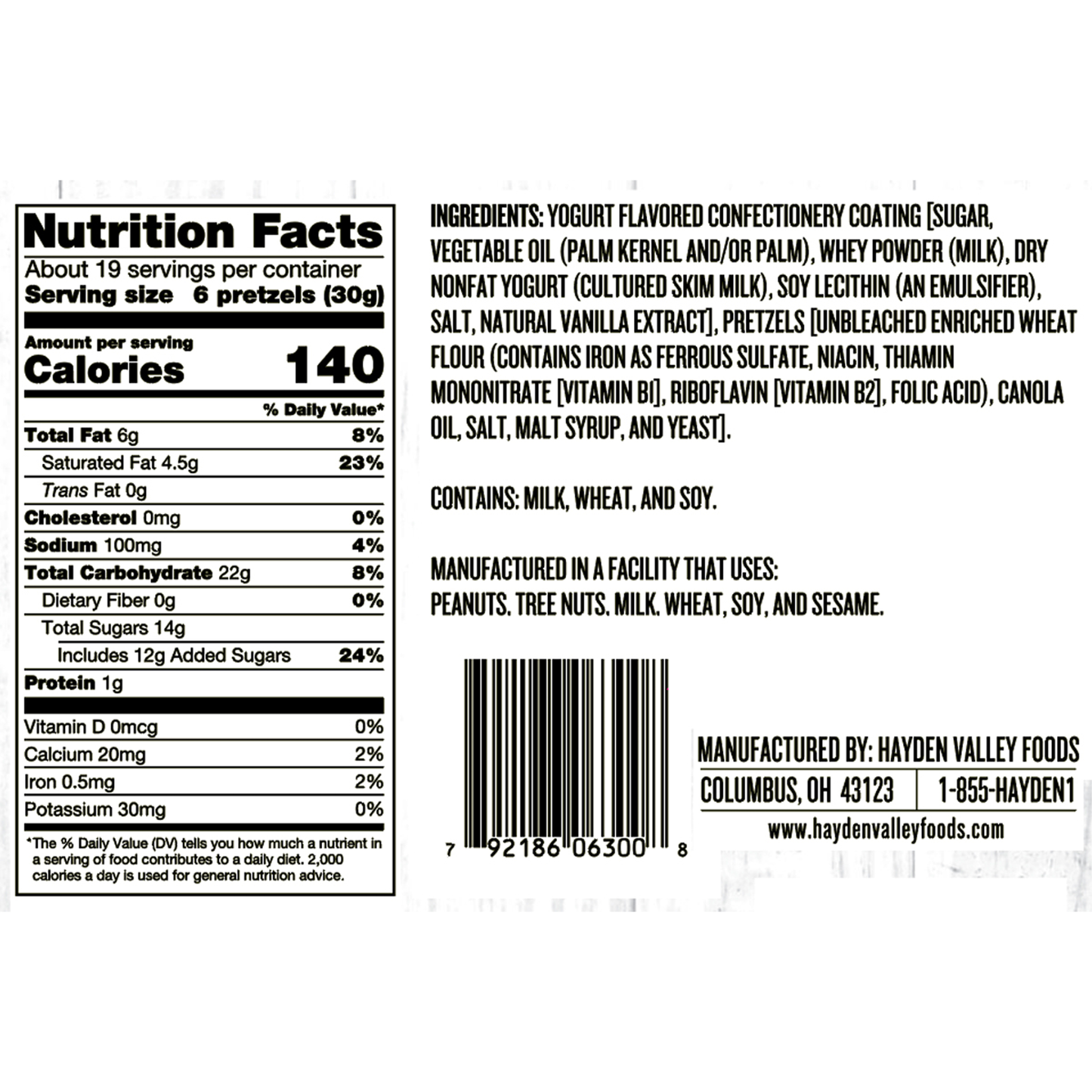 Hayden Valley Foods Vanilla Yogurt Covered Pretzels | 20 oz Bag | Gourmet Flavored Pretzels | No Artificial Flavors or Colors