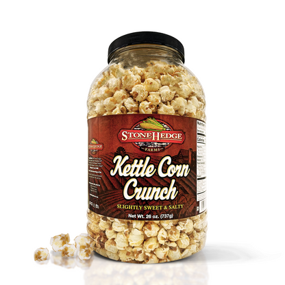 Stonehedge Farms Kettle Corn Crunch Popcorn - 26 oz Large Tub - Bulk Gourmet Sweet and Salty Snacks - Made in the USA