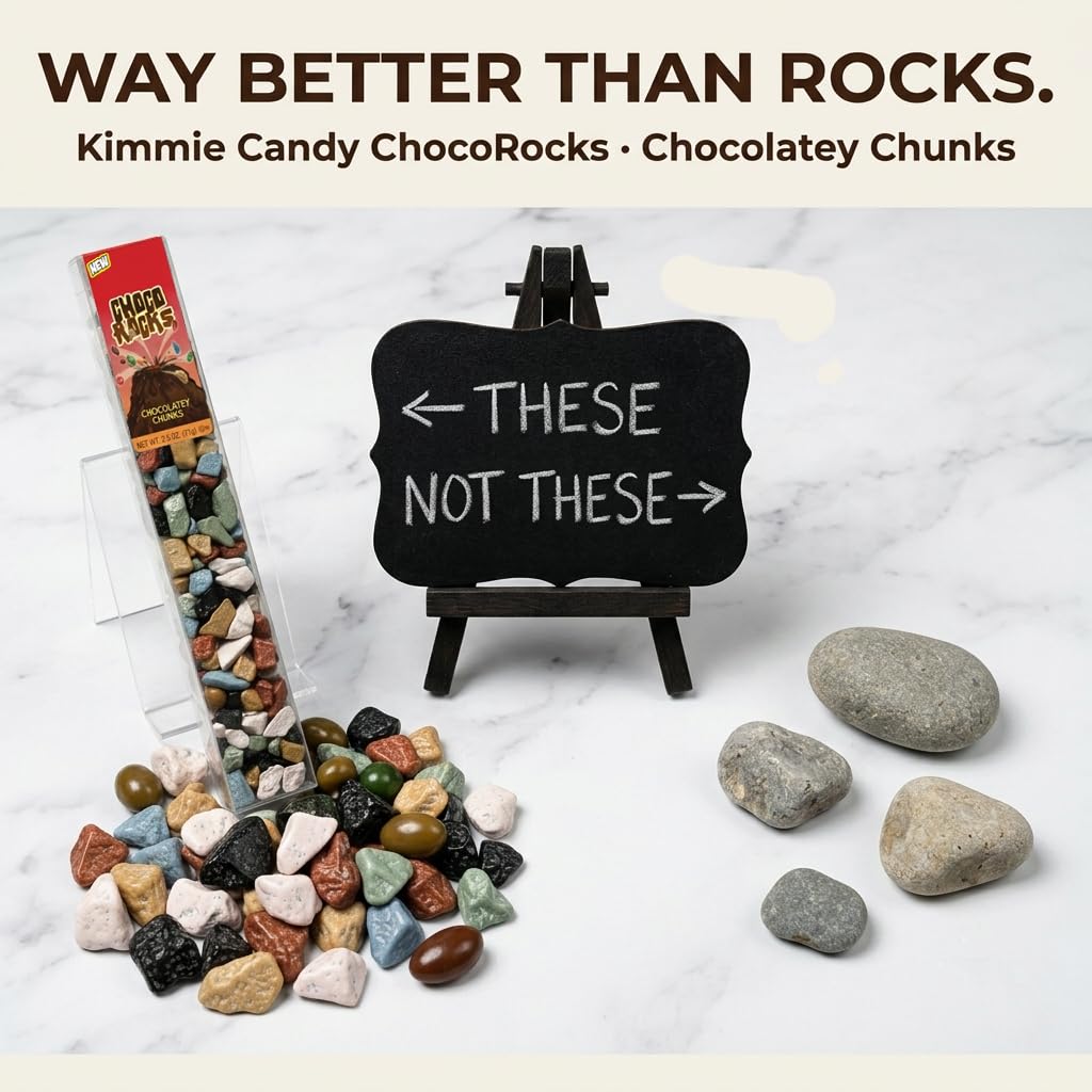 Kimmie Candy ChocoRocks, Rock-Shaped Chocolate Candy for Snacking & Cake Decorating, Pebbles & Stones | 2.5 oz (Pack of 3) | Non-GMO, Peanut-Free, Gluten-Free