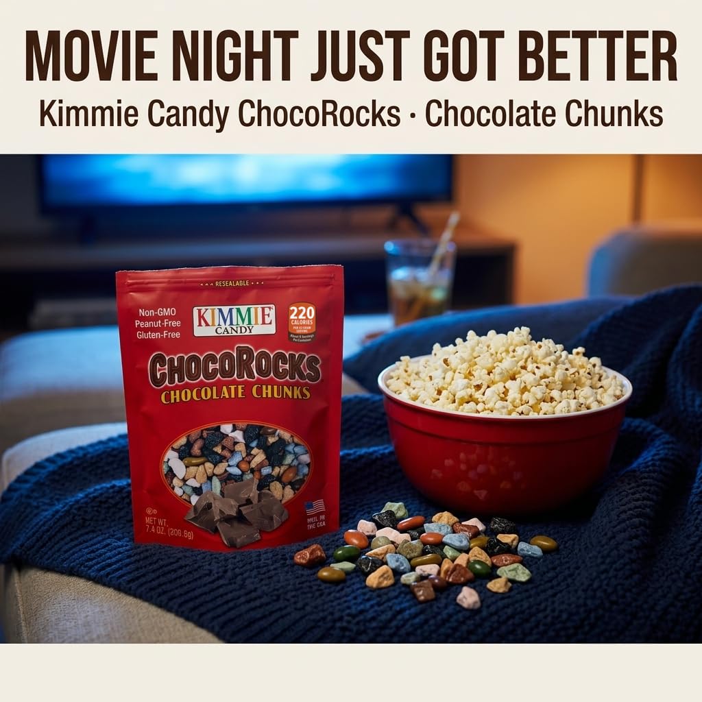 Kimmie Candy ChocoRocks, Rock-Shaped Chocolate Candy for Snacking & Cake Decorating, Pebbles & Stones | 7.4 oz | Non-GMO, Peanut-Free, Gluten-Free