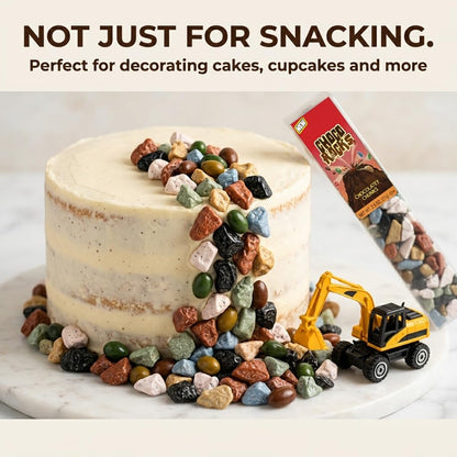 Kimmie Candy ChocoRocks, Rock-Shaped Chocolate Candy for Snacking & Cake Decorating, Pebbles & Stones | 2.5 oz (Pack of 3) | Non-GMO, Peanut-Free, Gluten-Free