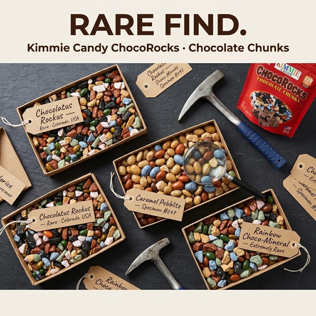 Kimmie Candy ChocoRocks, Rock-Shaped Chocolate Candy for Snacking & Cake Decorating, Pebbles & Stones | 7.4 oz | Non-GMO, Peanut-Free, Gluten-Free