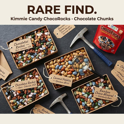 Kimmie Candy ChocoRocks, Rock-Shaped Chocolate Candy for Snacking & Cake Decorating, Pebbles & Stones | 7.4 oz | Non-GMO, Peanut-Free, Gluten-Free