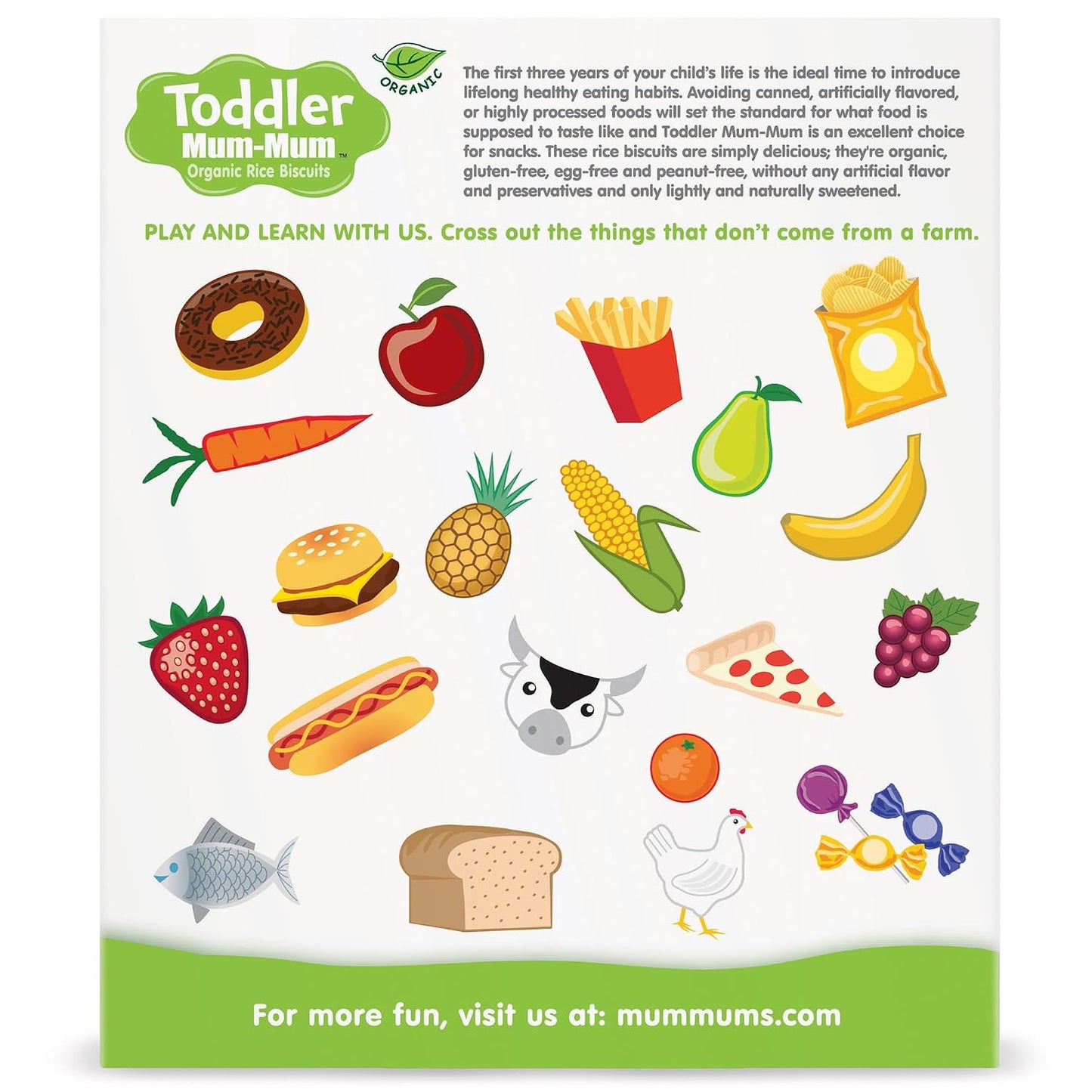 Toddler Mum-Mum Organic Rice Biscuits, Blueberry, Strawberry, Mango & Kiwi Variety Pack | 24 Count (Pack of 3) | Gluten Free, Allergen Free, Non-GMO