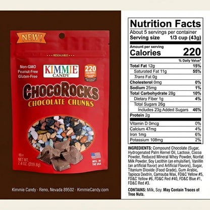 Kimmie Candy ChocoRocks, Rock-Shaped Chocolate Candy for Snacking & Cake Decorating, Pebbles & Stones | 7.4 oz | Non-GMO, Peanut-Free, Gluten-Free