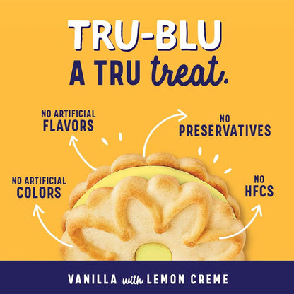 Tru-Blu Vanilla Cookies with Lemon Creme | 12 Ounce (Pack of 3) | No artificial ingredients | No High Fructose Corn Syrup | Made in the USA