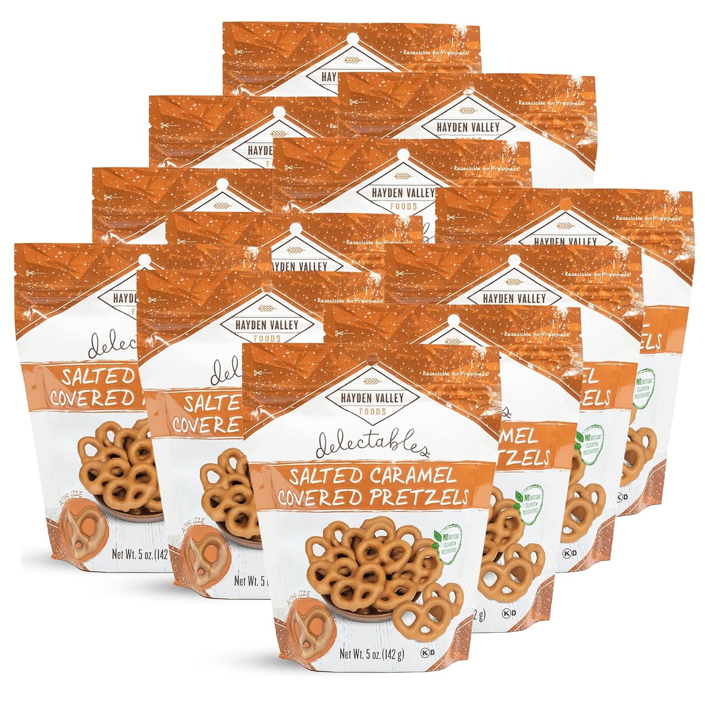 Hayden Valley Foods Yogurt Covered Pretzels - 5 oz Resealable Bags - Gourmet Flavored Pretzels