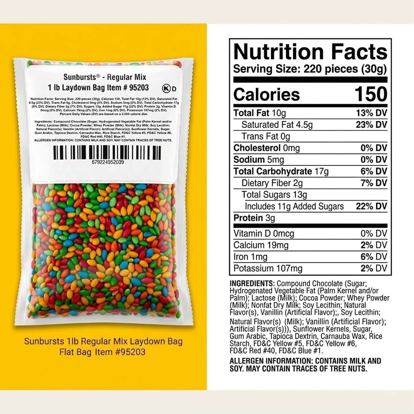 Kimmie Candy Sunbursts, Chocolate Covered Sunflower Seeds with Colorful Candy Shell, Bulk Bag | 1 lb | Non-GMO, Peanut-Free, Gluten-Free