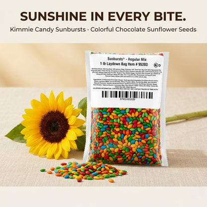 Kimmie Candy Sunbursts, Chocolate Covered Sunflower Seeds with Colorful Candy Shell, Bulk Bag | 2 lb | Non-GMO, Peanut-Free, Gluten-Free