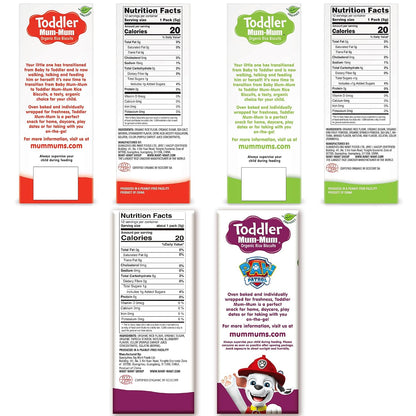 Toddler Mum-Mum Organic Rice Biscuits, Blueberry, Strawberry, Mango & Kiwi Variety Pack | 24 Count (Pack of 3) | Gluten Free, Allergen Free, Non-GMO