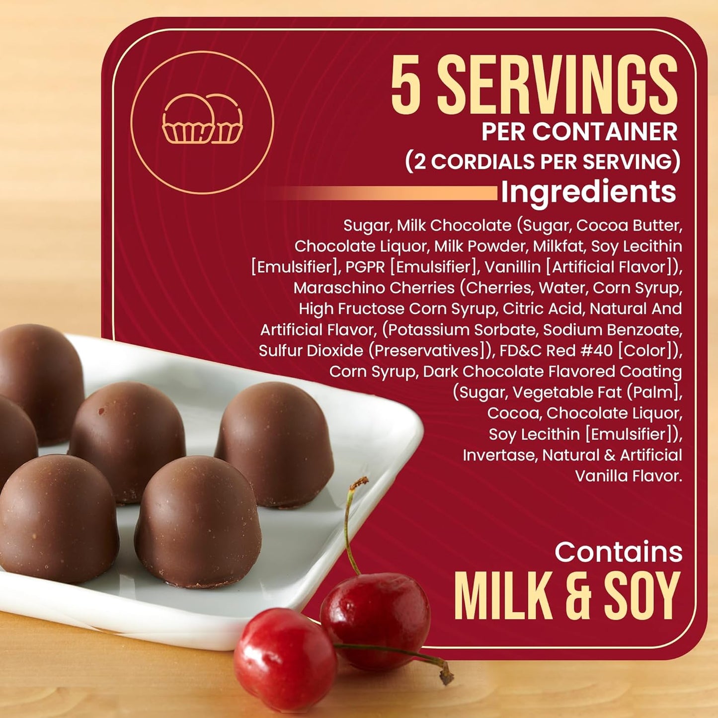 Queen Anne Milk Chocolate Covered Cordial Cherries | 6.6 oz | 10 Piece Gift Box
