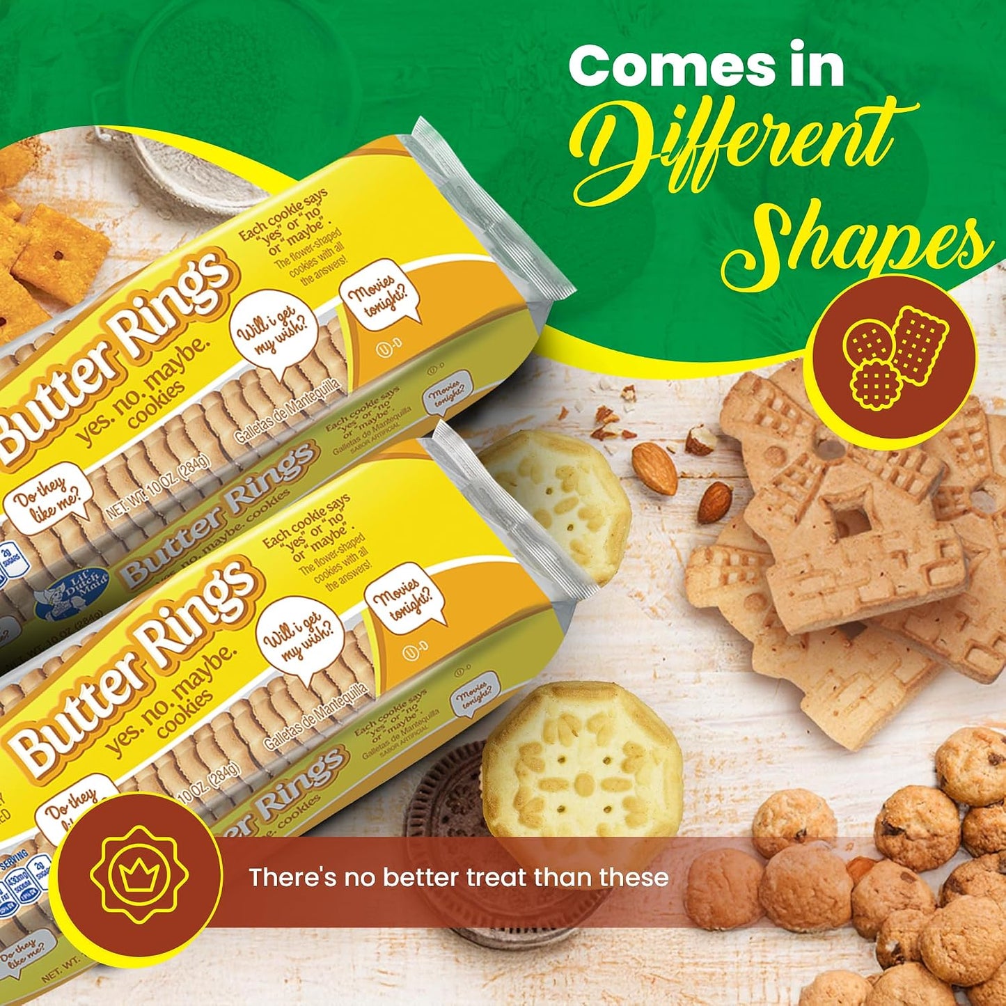 Lil Dutch Maid Butter Ring Cookies | 10 oz (Pack of 3) | Classic Golden Butter Cookies with Rich Flavor | Crisp Ring-Shaped Snack