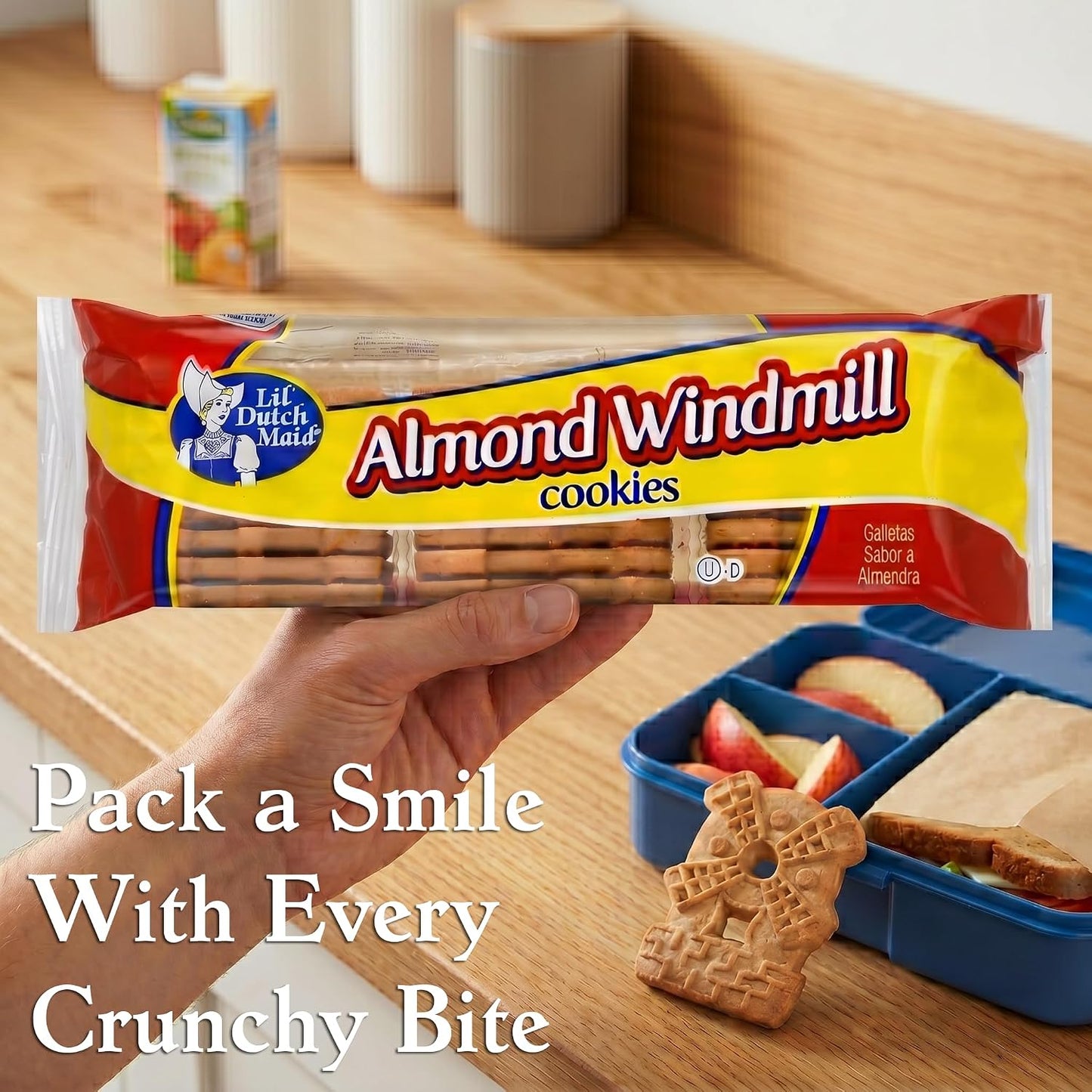 Lil Dutch Maid Almond Windmill Gingerbread Cookies | 9 oz (Pack of 3) | Crunchy Shaped Flavored Snack
