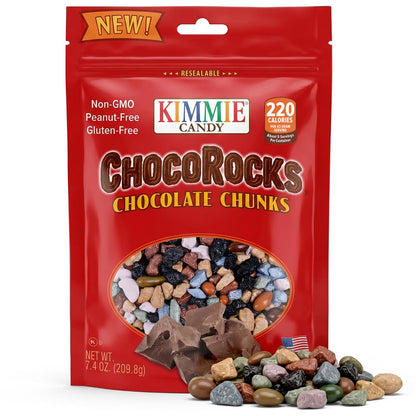 Kimmie Candy ChocoRocks, Rock-Shaped Chocolate Candy for Snacking & Cake Decorating, Pebbles & Stones | 7.4 oz | Non-GMO, Peanut-Free, Gluten-Free