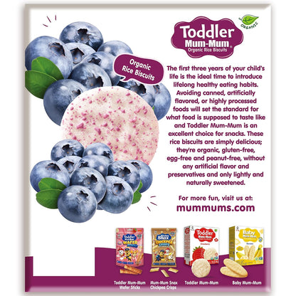 Toddler Mum-Mum Organic Rice Biscuits, Blueberry Paw Patrol | 24 Count (Pack of 6) | Gluten Free, Allergen Free, Non-GMO | Toddler Snacks, Rice Rusk, Cracker
