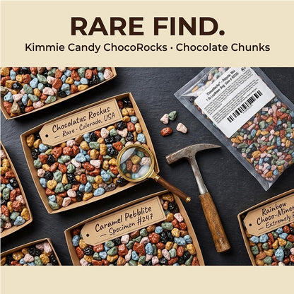Kimmie Candy ChocoRocks, Rock-Shaped Chocolate Candy for Snacking & Cake Decorating, Pebbles & Stones, Bulk Bag | 1 lb | Non-GMO, Peanut-Free, Gluten-Free
