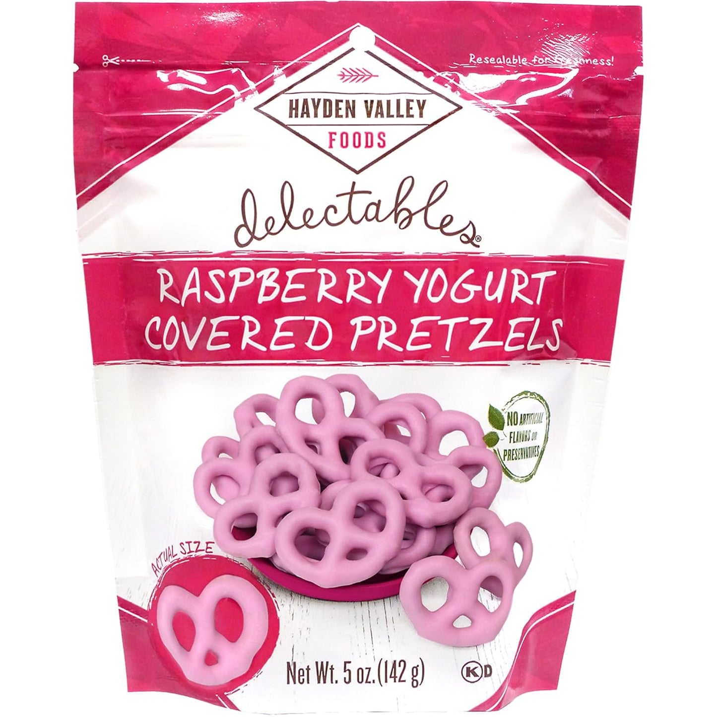 Hayden Valley Foods Yogurt Covered Pretzels - 5 oz Resealable Bags - Gourmet Flavored Pretzels