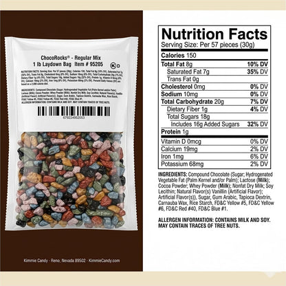 Kimmie Candy ChocoRocks, Rock-Shaped Chocolate Candy for Snacking & Cake Decorating, Pebbles & Stones, Bulk Bag | 2 lb | Non-GMO, Peanut-Free, Gluten-Free