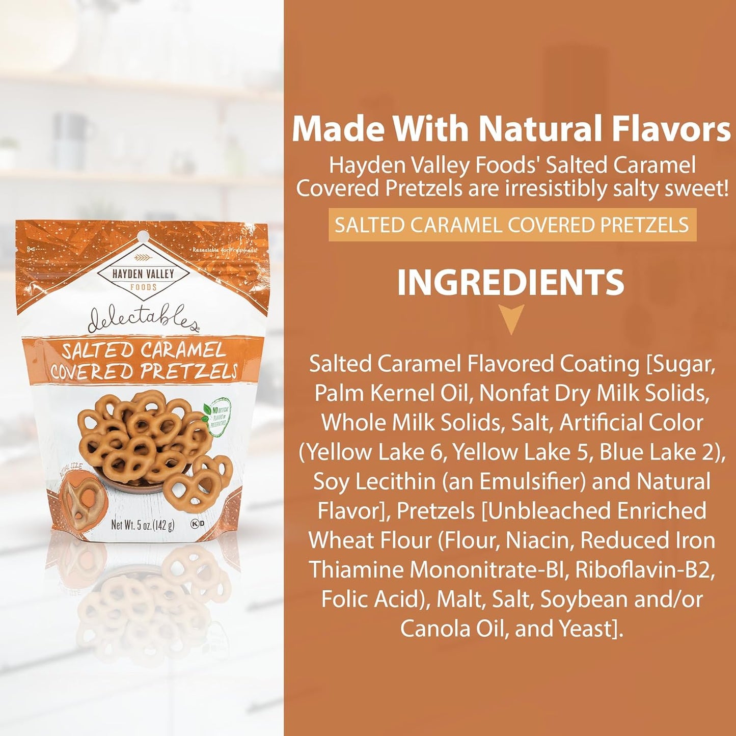 Hayden Valley Foods Yogurt Covered Pretzel Variety Pack - 5oz Resealable Bags (Pack of 3) - Milk Chocolate, Salted Caramel and Pumpkin Spice - Gourmet Flavored Pretzels