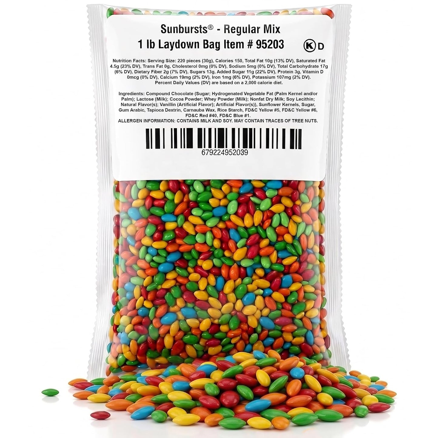 Kimmie Candy Sunbursts, Chocolate Covered Sunflower Seeds with Colorful Candy Shell, Bulk Bag | 1 lb | Non-GMO, Peanut-Free, Gluten-Free