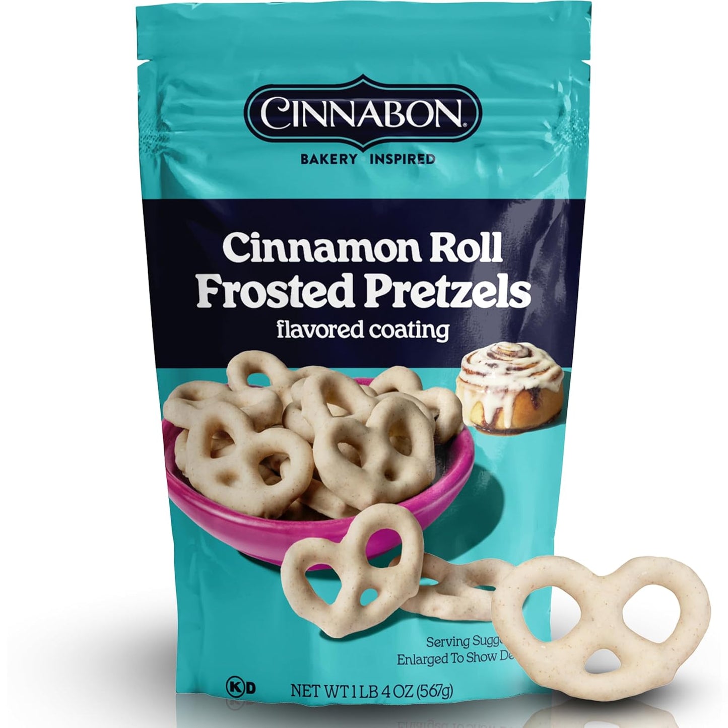 Hayden Valley Foods Cinnabon Bun Covered Pretzels | 20 oz Bag | No Artificial Flavors, Preservatives or Colors | Gourmet Bulk Snacks
