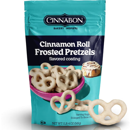 Hayden Valley Foods Cinnabon Bun Covered Pretzels | 20 oz Bag | No Artificial Flavors, Preservatives or Colors | Gourmet Bulk Snacks