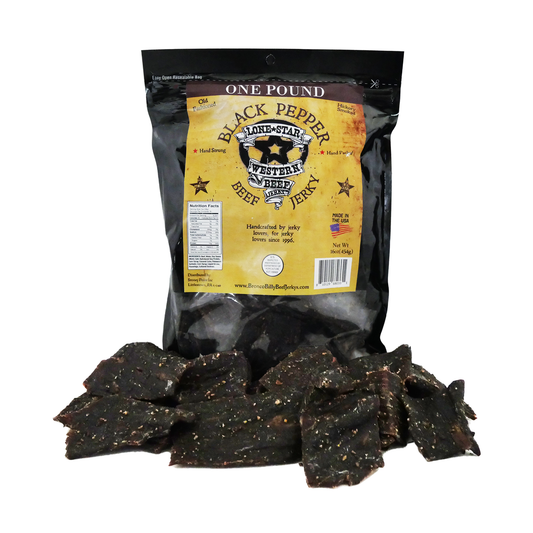 Lone Star Black Pepper Beef Jerky - 1 Pound Resealable Bag - Classic Handcrafted Flavor - Made in the USA