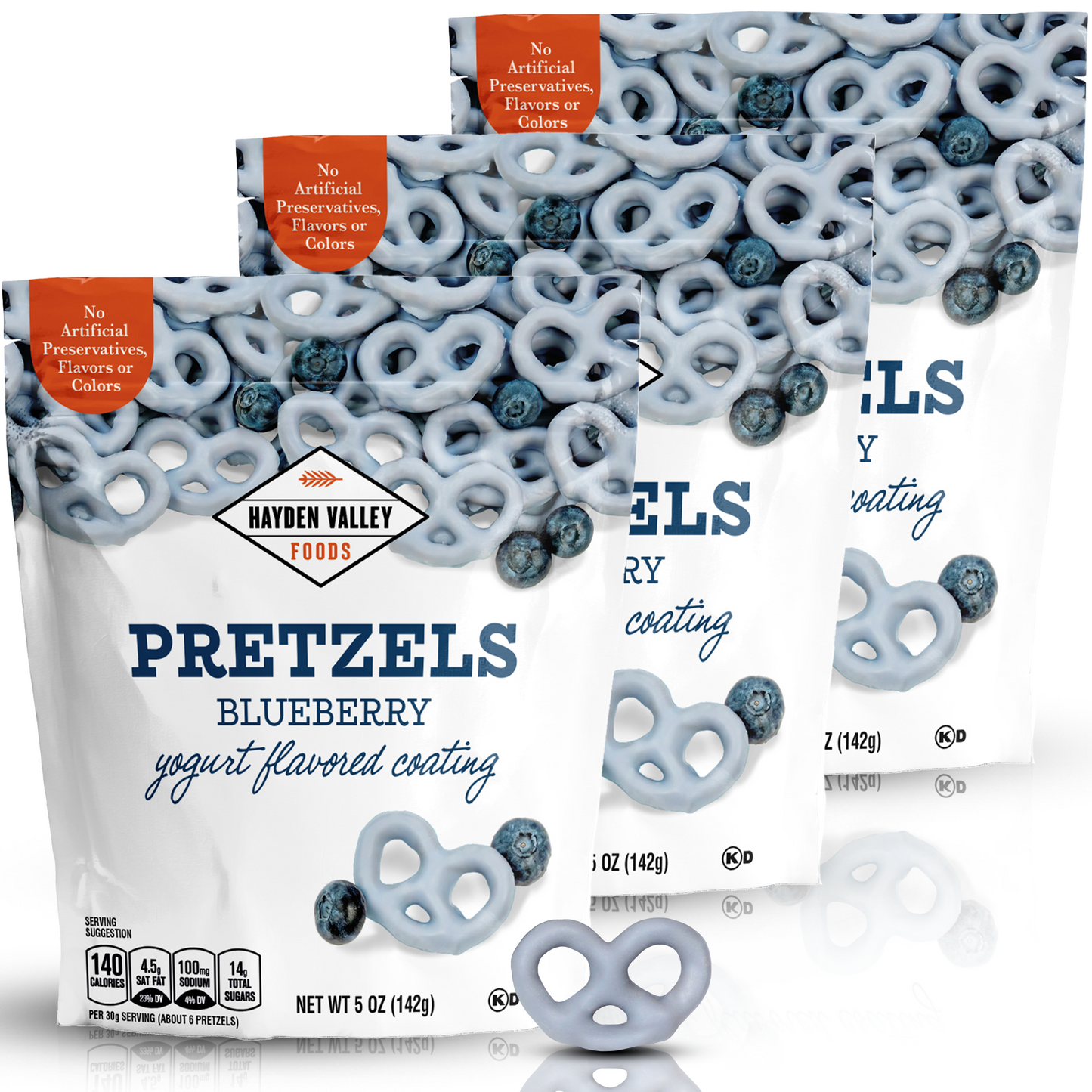 Hayden Valley Foods Yogurt Covered Pretzels - 5 oz Resealable Bags - Gourmet Flavored Pretzels