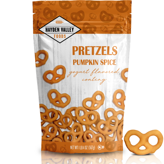 Hayden Valley Foods Pumpkin Spice Yogurt Covered Pretzels | 20 oz Bag | Gourmet Flavored Pretzels | No Artificial Flavors or Colors