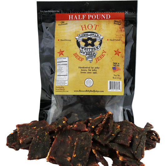 Lone Star Hot Beef Jerky - Half Pound - Resealable Bag - Classic Handcrafted Flavor - Made in the USA