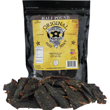 Lone Star Original Beef Jerky - Half Pound Resealable Bag - Classic Handcrafted Flavor - Made in The USA