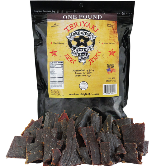 Lone Star Teriyaki Beef Jerky - 1 Pound - Resealable Bag - Savory Handcrafted Flavor - Made in the USA