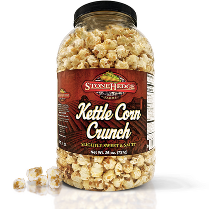 Stonehedge Farms Kettle Corn Crunch Popcorn - 26 oz Large Tub - Bulk Gourmet Sweet and Salty Snacks - Made in the USA